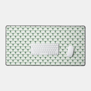 Motif damassé floral vert et blanc