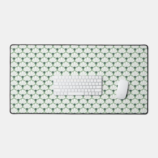 Motif damassé floral vert et blanc (Clavier et souris)