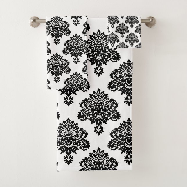 Motif damassé noir et blanc élégant (En situation)