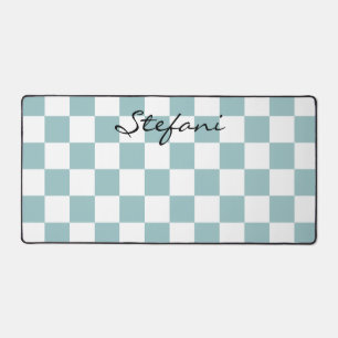 Motif Damier Turquoise Mignon Nom