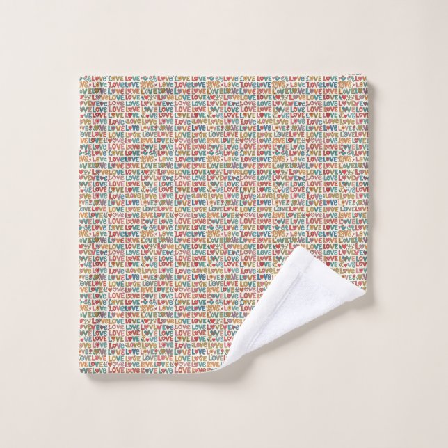 Motif d'amour  (Gant de toilette)