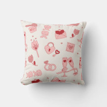 Motif d'amour rouge Coussin carré
