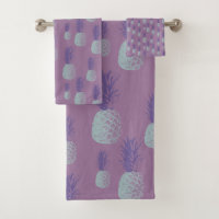 Motif d'ananas mignon en bleu clair et violet