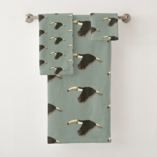 Motif d'animal exotique toucan vert sauge