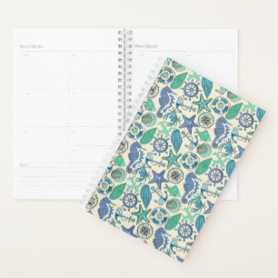 Motif d'animaux de mer turquoises