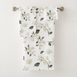 Motif d'aquarelle blanc Magnolia
