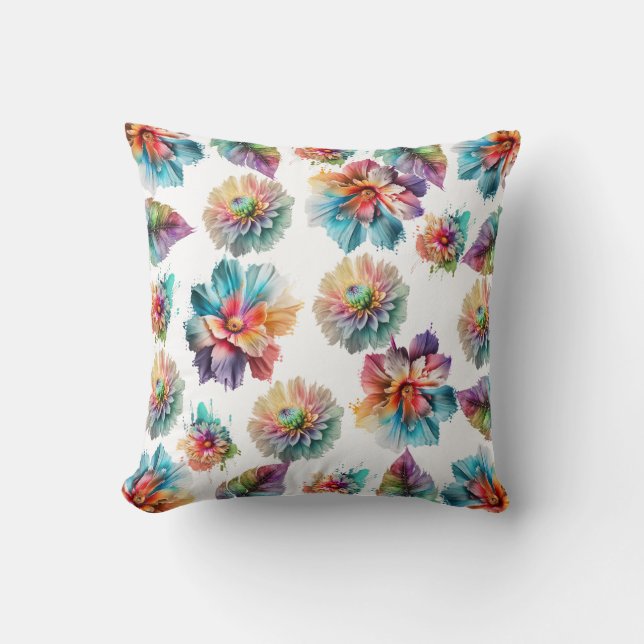 Motif d'aquarelle botanique Coussin d'accentuation (Recto)