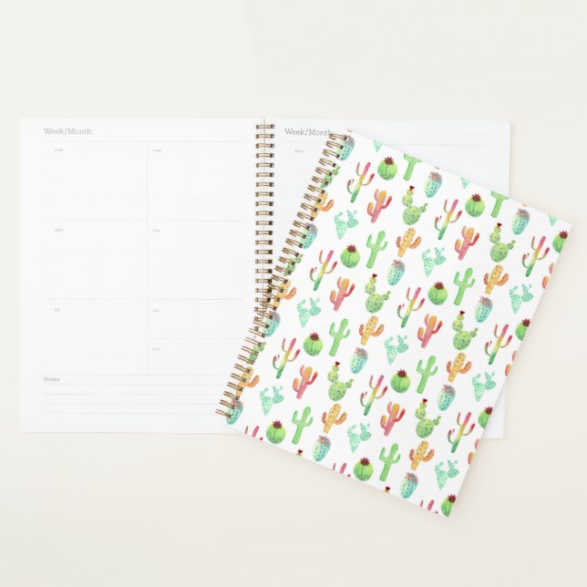 Motif d'aquarelle Cactus Pastel (Devant avec enveloppe)