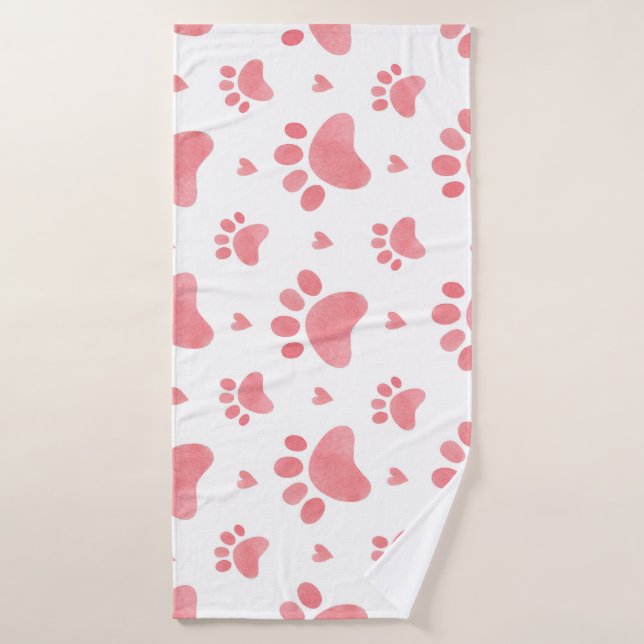 Motif d'aquarelle Cat Paws (Serviette de bain)