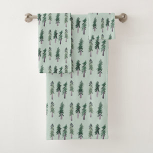 Motif d'aquarelle de la forêt de pins