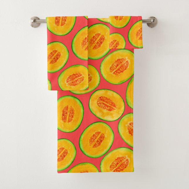 Motif d'aquarelle de tranches de melon (En situation)
