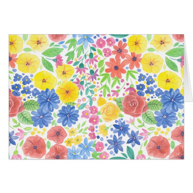 Motif d'aquarelle florale (Devant horizontal)
