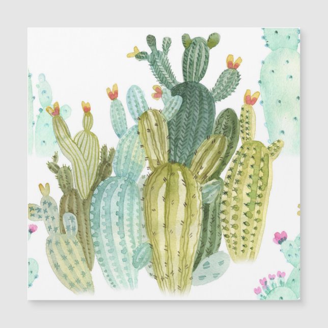 Motif d'aquarelle vintage Cactus Blooming (Devant)
