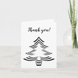 Motif d'arbre de Noël noir et blanc Merci