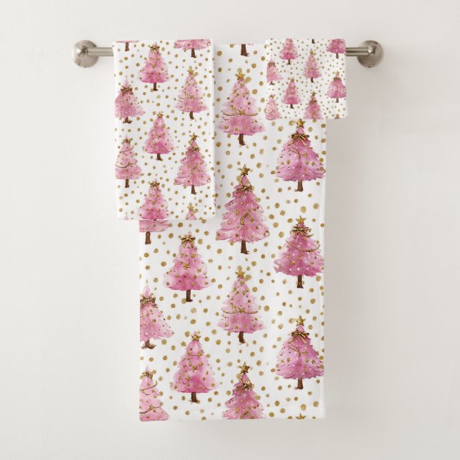 Motif d'arbre de Noël rose fantaisiste (En situation)