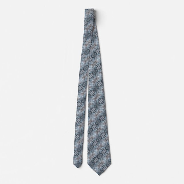 Motif d'art bleu gris Cravate - Moderne (Dos)