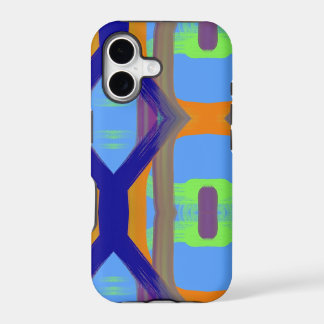 Motif d'art Customisé couleur bleu vert orange
