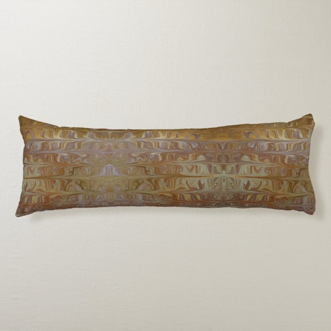 Motif d'art en cèdre doré marbré Coussin (Devant)