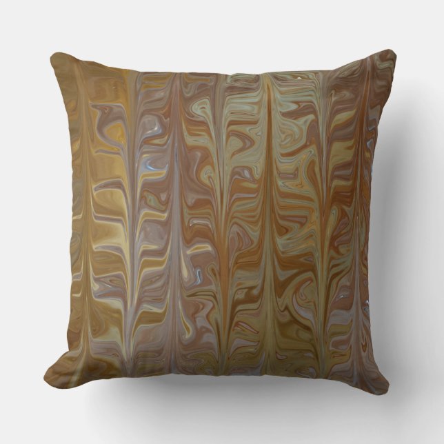 Motif d'art en cèdre doré marbré Coussin (Recto)