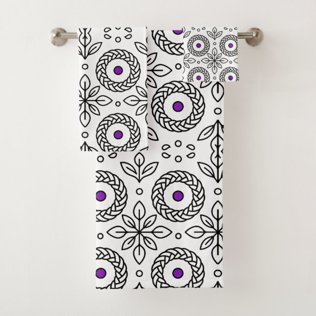 Motif d'art en ligne noire et blanche (En situation)