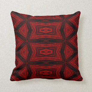 Motif d'art géométrique moderne Coussin rouge no