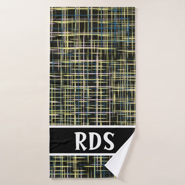 Motif d'art Lignes de grille jaune (Serviette de bain)