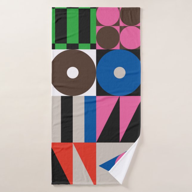 Motif d'art néo-moderniste réalisé avec g abstrait (Serviette de bain)