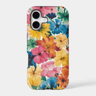 Motif d'art rose bleu vert jaune orange