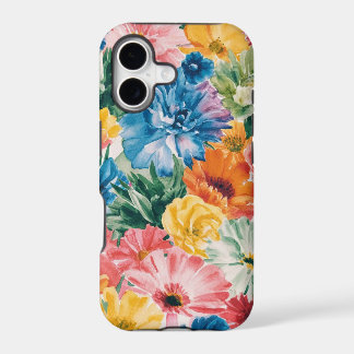 Motif d'art rose bleu vert jaune orange