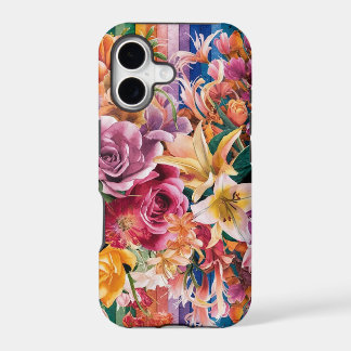 Motif d'art rose bleu vert jaune orange