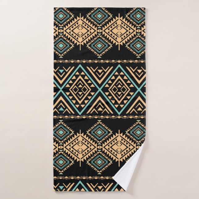 Motif d'art tribal. Impression géométrique ethniqu (Serviette de bain)