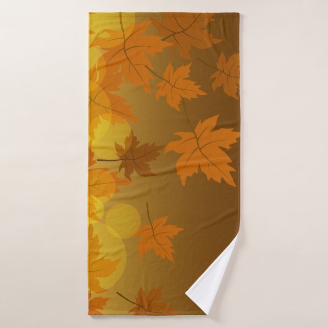 Motif d'automne avec feuilles d'érable en chute et (Serviette de bain)