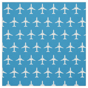 Motif d'avion à réaction blanc E175 sur tissu bl