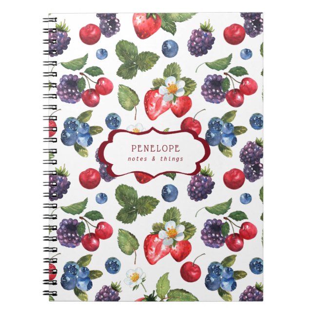 Motif de baie sucrée estivale | Cahier de monogram (Devant)