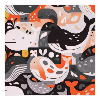 Motif de baleine mignonne Art mural océanique mode
