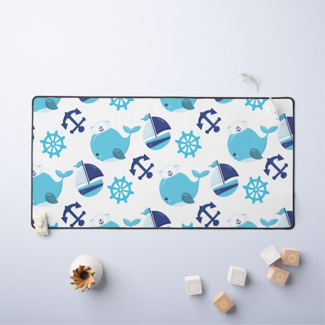 Motif De Baleines, Beaux Baleines, Baleines Bleues (Tableau pour enfants)