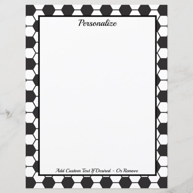 Motif de balle de football noir blanc Personnalise (Devant)