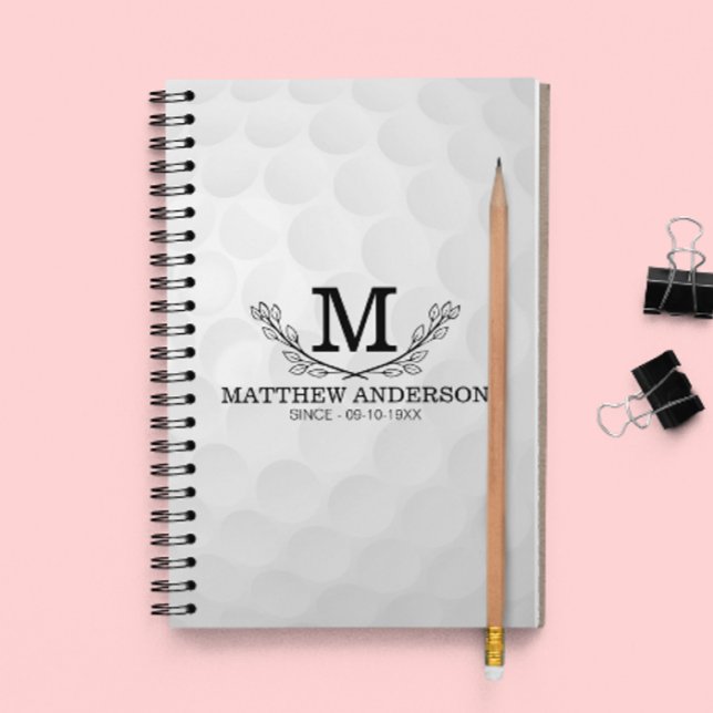 Motif de balle de golf personnalisé Nom Monogramme (Créateur téléchargé)