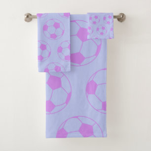 Motif de balle de soccer mignon en violet et bleu