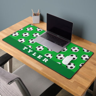 Motif de ballon de football, nom blanc sur fond ve