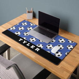Motif de ballon de football, nom sur fond bleu et