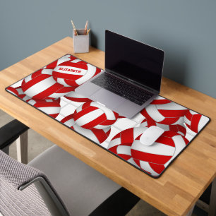 motif de ballons de volley rouges avec accent de f