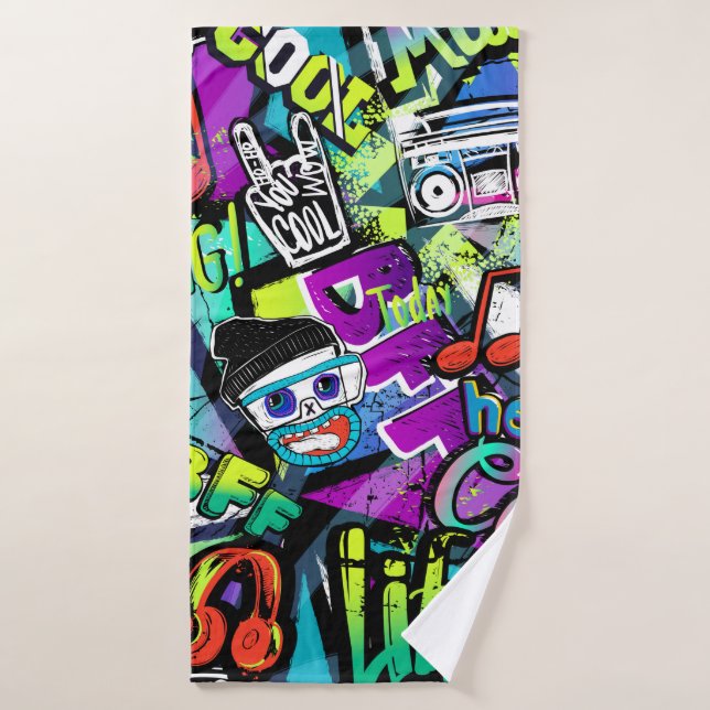 motif de bande dessinée sans soudure Abstrait. Rép (Serviette de bain)