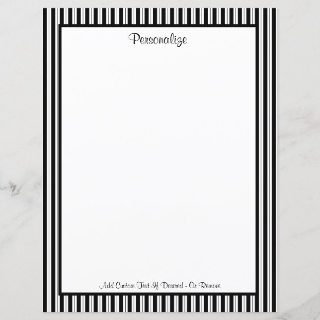 Motif de bande noir et blanc classique professionn (Devant)