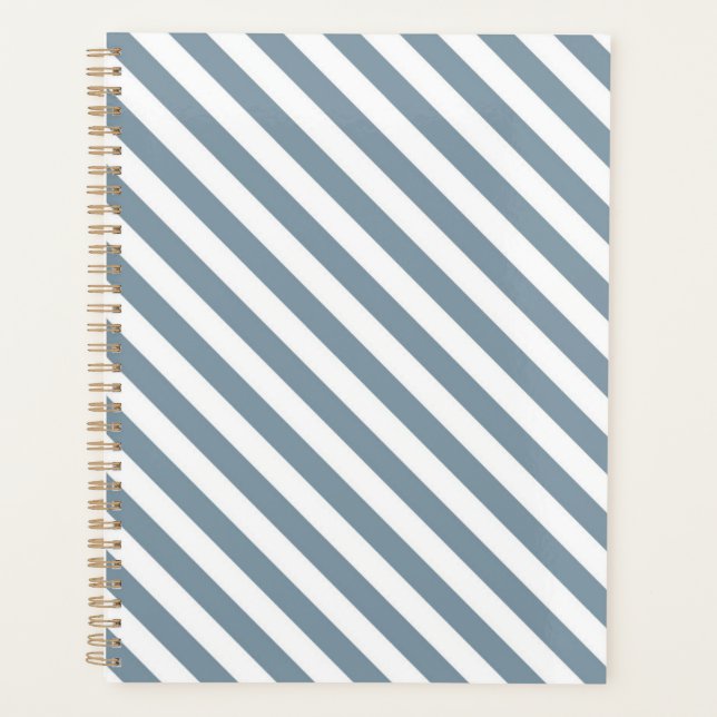 Motif de bandes bleues et blanches diagonales (Devant)