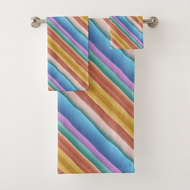 Motif de bandes d'aquarelle multicolore (En situation)