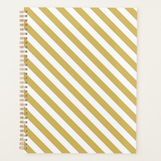 Motif de bandes diagonales jaune doré et blanc (Devant)