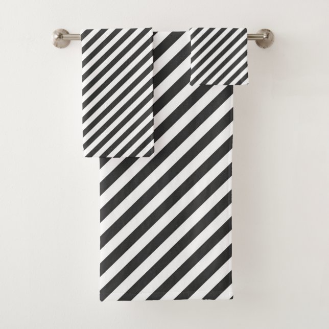 Motif de bandes noires et blanches diagonales (En situation)