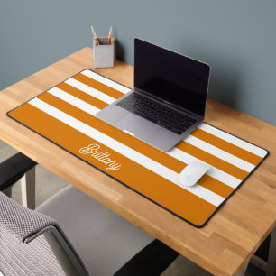 Motif de bandes orange et blanche Personnalisé