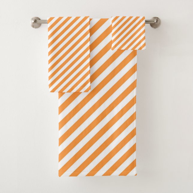 Motif de bandes orange et blanches diagonales (En situation)